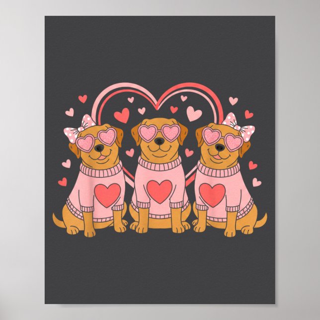 Cute Labrador Valentines Heart Dog Lover Men Women Poster (Vorne)