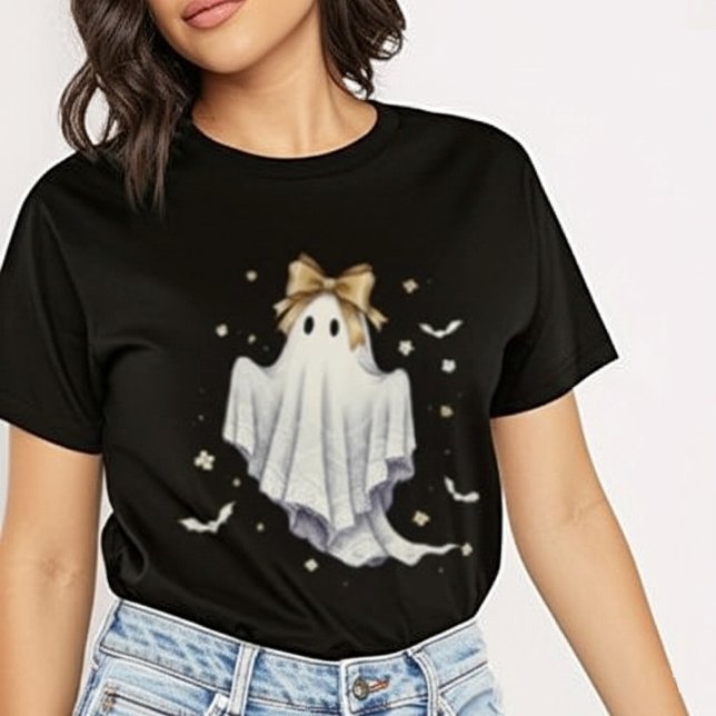 Cute Lace Ghost Halloween - Spooky & Sweet Appare T-Shirt (Von Creator hochgeladen)