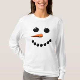 Cute Lächeln Snowman Gesicht Feiertag Weihnachten T-Shirt