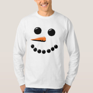 Cute Lächeln Snowman Gesicht Feiertag Weihnachten  T-Shirt