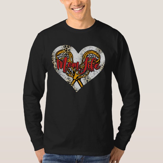 Cute Lacrosse Mom Heart Mother's Day Sport Mama Mo T-Shirt (Vorderseite)