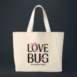 Cute Ladybug Pink Girl Baby Shower Jumbo Stoffbeutel<br><div class="desc">Celebrate the mama-to-be in the sweetest way with our “Our Little Ladybug” Tote Bag, a keepsake she’ll cherish long after the baby shower ends. Designed to beautifully coordinate with a baby girl celebration, this charming tote features adorable pink ladybugs set against a modern design for a look that’s both playful...</div>