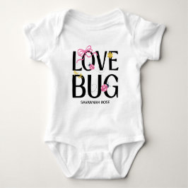 Cute Ladybug Pink Girl Baby Shower Strampler