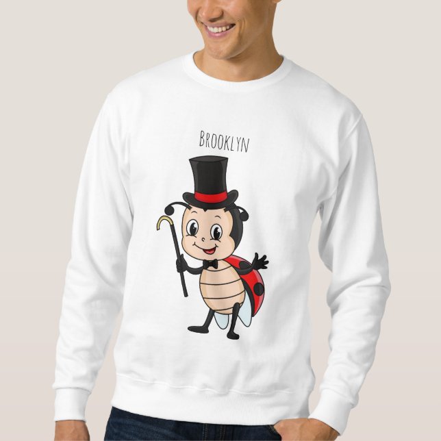 Cute ladybug with top hat and tie cartoon  (Vorderseite)