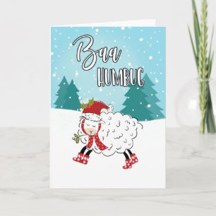 Cute lamb Baa humbug sheep funny joke christmas Karte