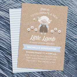 Cute Lamb Baby Boy Shower Invitation Einladung