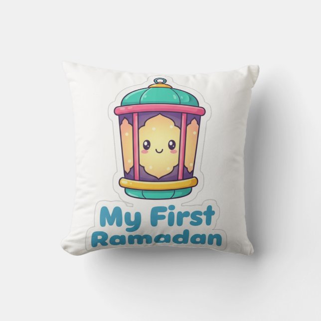 Cute Lantern My First Ramadan Baby Gift Throw Pill Kissen (Vorderseite)