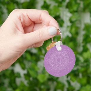 Cute Lavendel Lila Mandala v2 Schlüsselanhänger