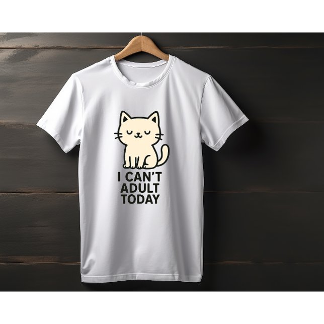 Cute Lazy Cat – “I Can’t Adult Today” T-Shirt (Von Creator hochgeladen)