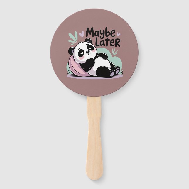 Cute Lazy Panda – “Maybe Later” Relaxing Panda Fächer (Vorderseite)