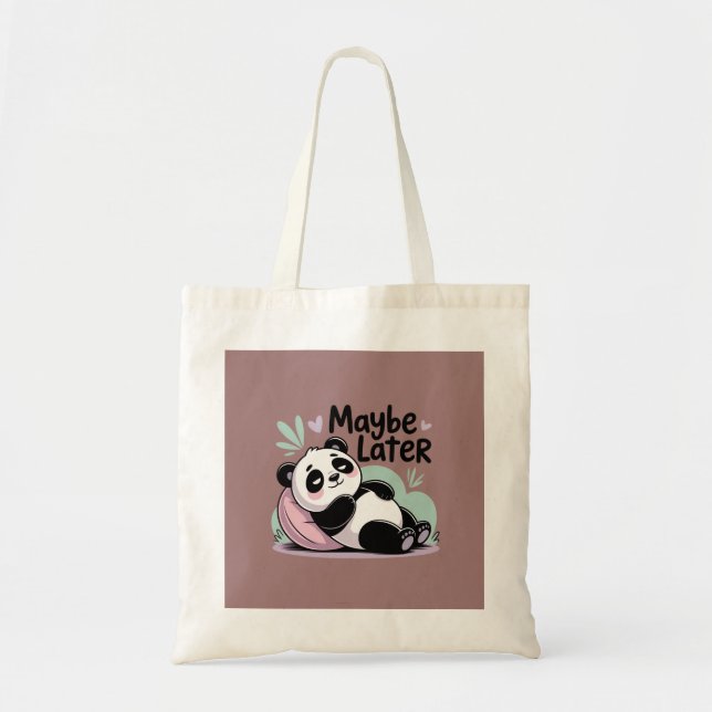 Cute Lazy Panda – “Maybe Later” Relaxing Panda Tragetasche (Vorne)