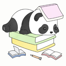 Cute Lazy Panda Studying Illustration Planer