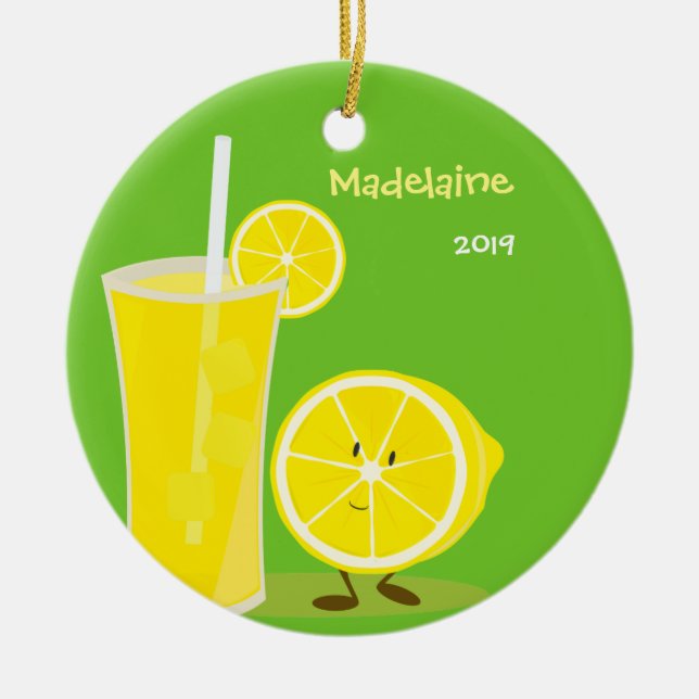Cute Lemon and Lemonade Food Keramikornament (Vorne)