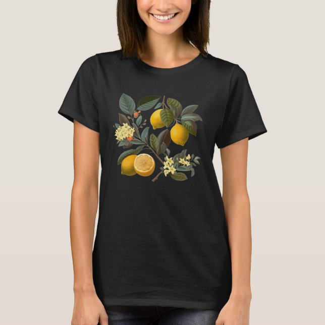 Cute Lemon Botanical Gardening summertime vintage  T-Shirt (Vorderseite)