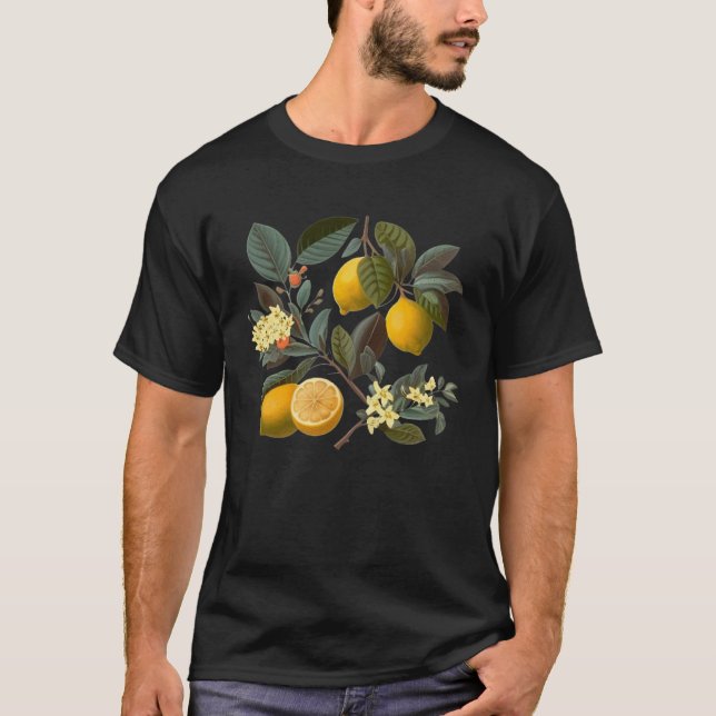 Cute Lemon Botanical Gardening summertime vintage  T-Shirt (Vorderseite)