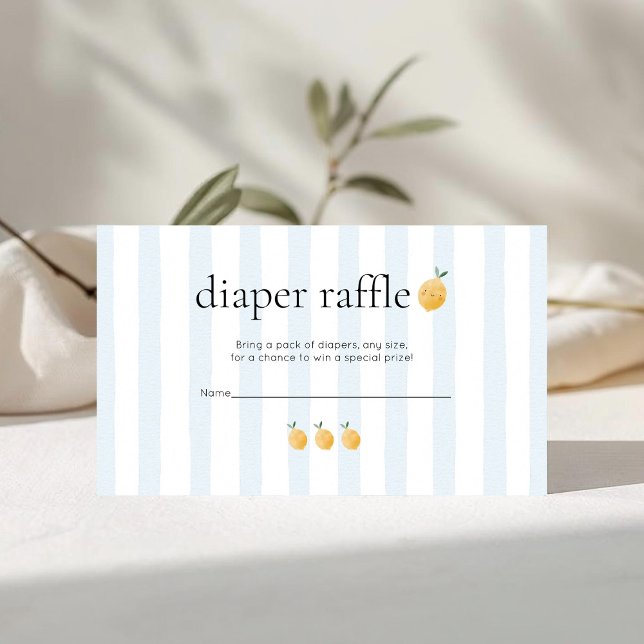 Cute Lemon Citrus Baby Shower Diaper Raffle Begleitkarte (Von Creator hochgeladen)