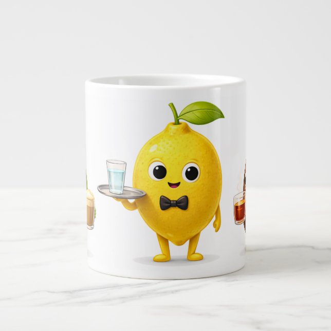 Cute Lemon Tea Friends – Jumbo Mug for Coffee & Te Jumbo-Tasse (Vorderseite)