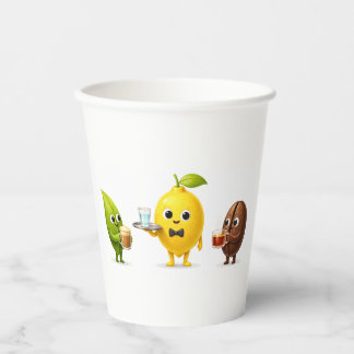 Cute Lemon Tea Friends – Takeaway Paper Cup Design Pappbecher