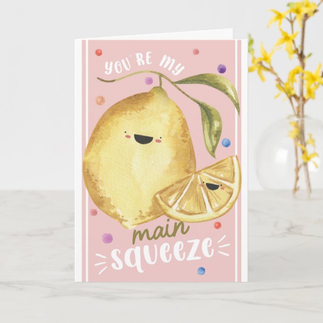 Cute Lemon Valentine’s – You’re My Main Squeeze Karte (Gelbe Blume)