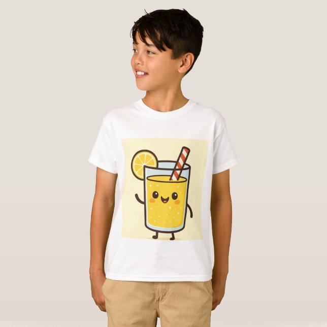 Cute Lemonade Cartoon Kids T-Shirt (Vorne ganz)