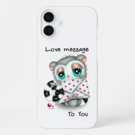 Cute Lemur Valentine - Romantic Love Letter iPhone 16 Plus Hülle