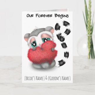 Cute Lemur Wedding Invitation - Sweet Love Heart Einladung