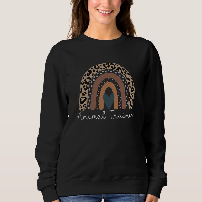 Cute Leopard Boho Rainbow for Animal Trainer Squad Sweatshirt (Vorderseite)