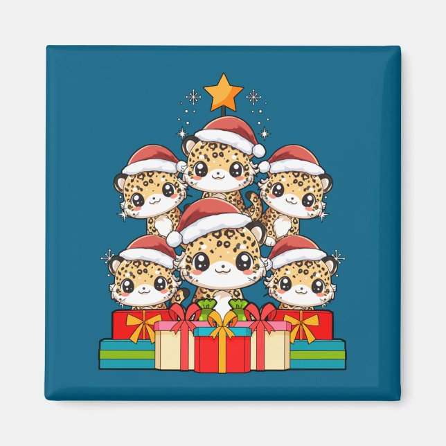 Cute Leopard Gecko Le Lizard Christmas Tree Xmas H Magnet (Vorne)