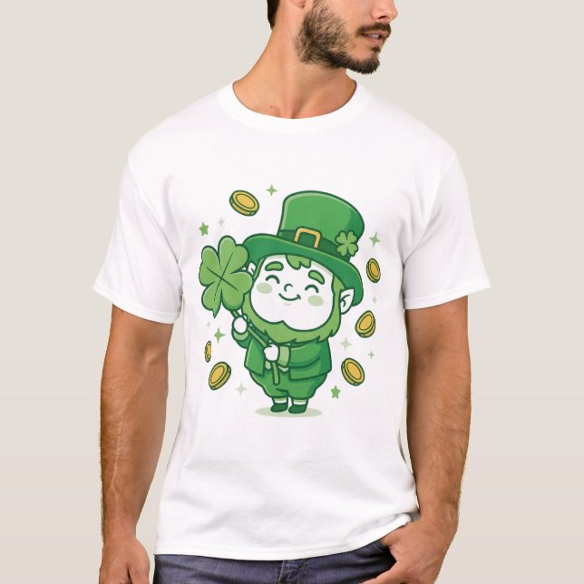 Cute Leprechaun Lucky Clover Shirt (Vorderseite)