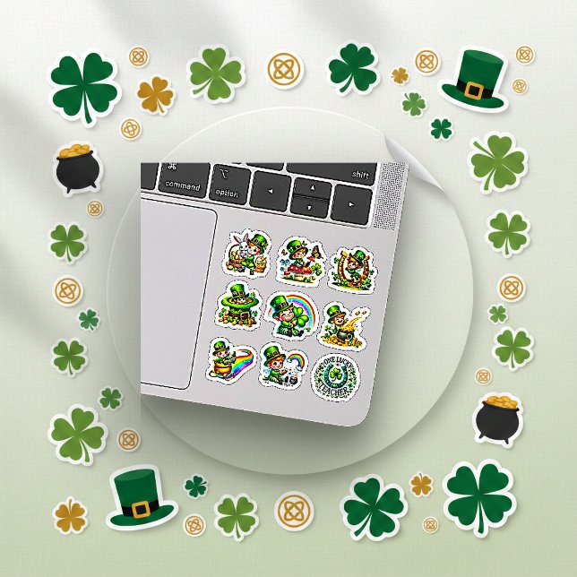 Cute Leprechaun Rainbow St. Patrick's Day Set Aufkleber (Von Creator hochgeladen)