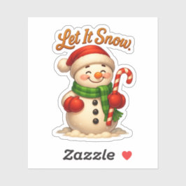 Cute Let It Snow Snowman Sticker