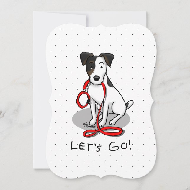 Cute Let's Go! Jack Russell Terrier (tri-color 1) Feiertagskarte (Vorderseite)