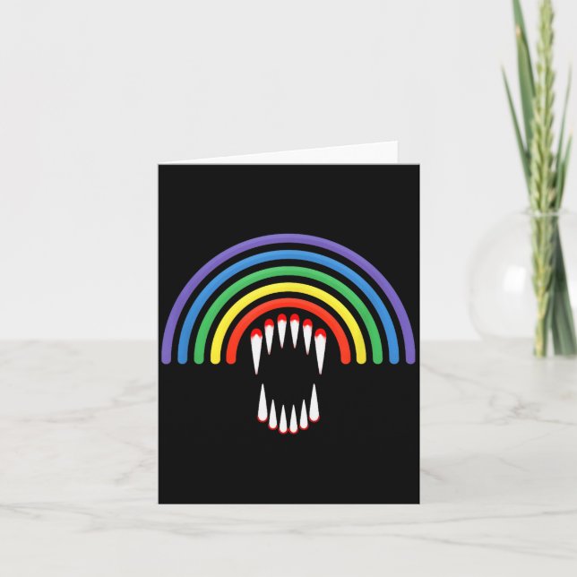 Cute Lgbtq Vamre Lgbt Halloween Ghost Rainbow Gay  Karte (Vorderseite)