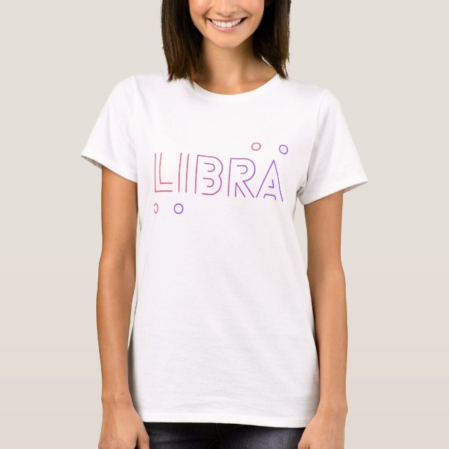 Cute Libra pink and purple bicolor font T-Shirt (Vorderseite)