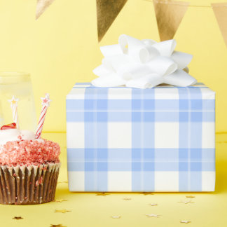 Cute Light Blue Plaid Simple Classic  Geschenkpapier