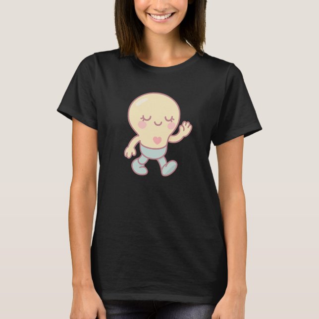 Cute Lightbulb Cartoon T-Shirt (Vorderseite)