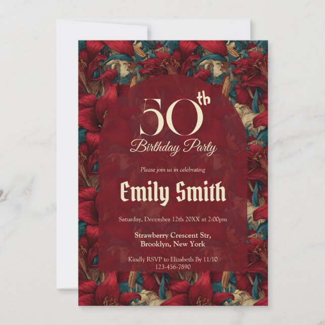 Cute Lilies Inspired Summer Party Einladung (Vorderseite)