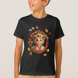Cute Lion “Ausome Autumn” Design – Fall Autism T-Shirt