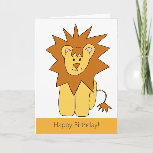 Cute Lion Birthday Card Karte (Vorderseite)
