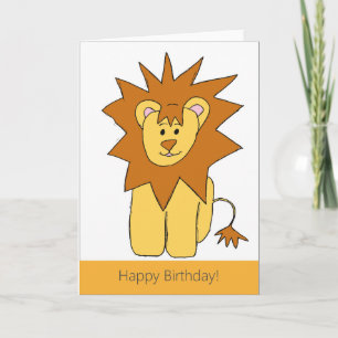 Cute Lion Birthday Card Karte