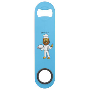 Cute lion chef cartoon illustration speed flaschenöffner