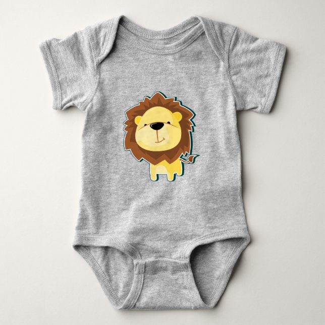 Cute Lion Illustration Baby Strampler (Vorderseite)