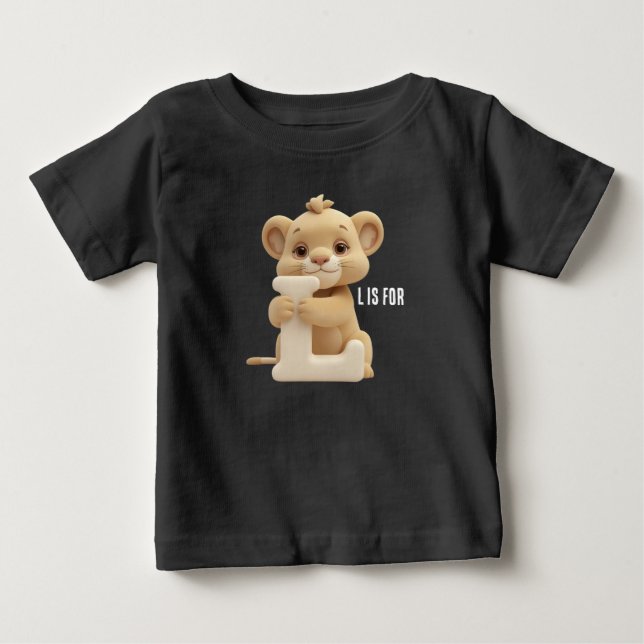 Cute Lion Letter L Kids T-Shirt | Animal Alphabet  (Vorderseite)
