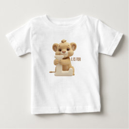 Cute Lion Letter L Kids T-Shirt | Animal Alphabet 