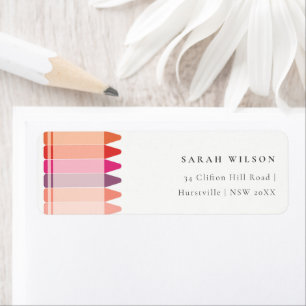 Cute Little Artist Crayon Fun Rainbow Address