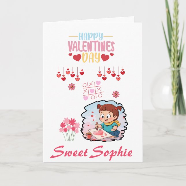 Cute Little Artist Valentine’s Day Kids  Karte (Vorderseite)