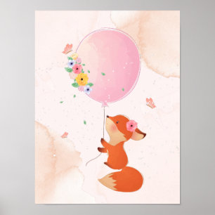 Cute little baby fox  poster