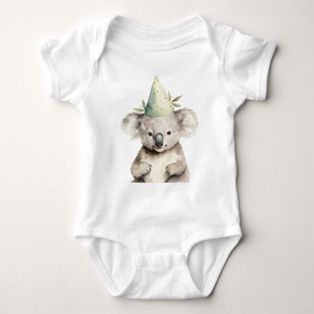 Cute Little Baby Koala Bear Animal Baby Strampler (Vorderseite)