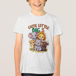 Cute Little Big 5 Safari Nursery Heart Art. Tri-Blend Shirt