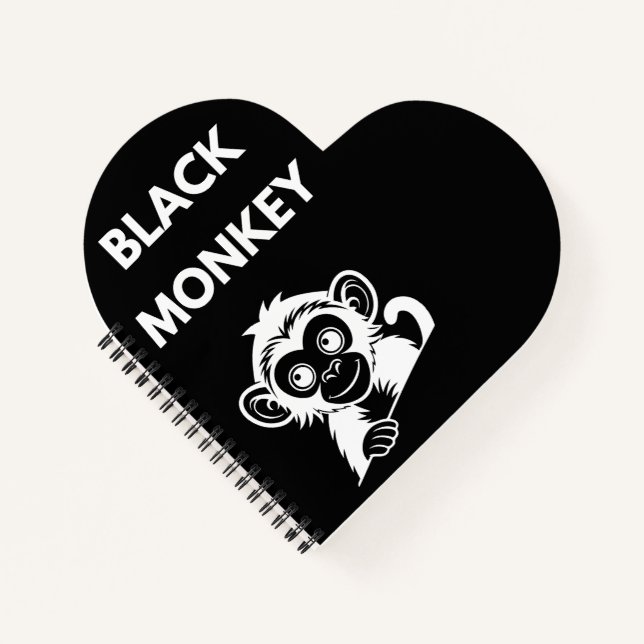 Cute Little Black Monkey Notizbuch (Vorderseite)
